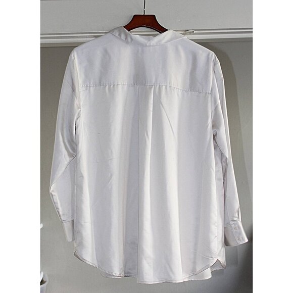 New w/Tags - Isabel Maternity White Satin Shirt, XXL - Picture 5 of 10
